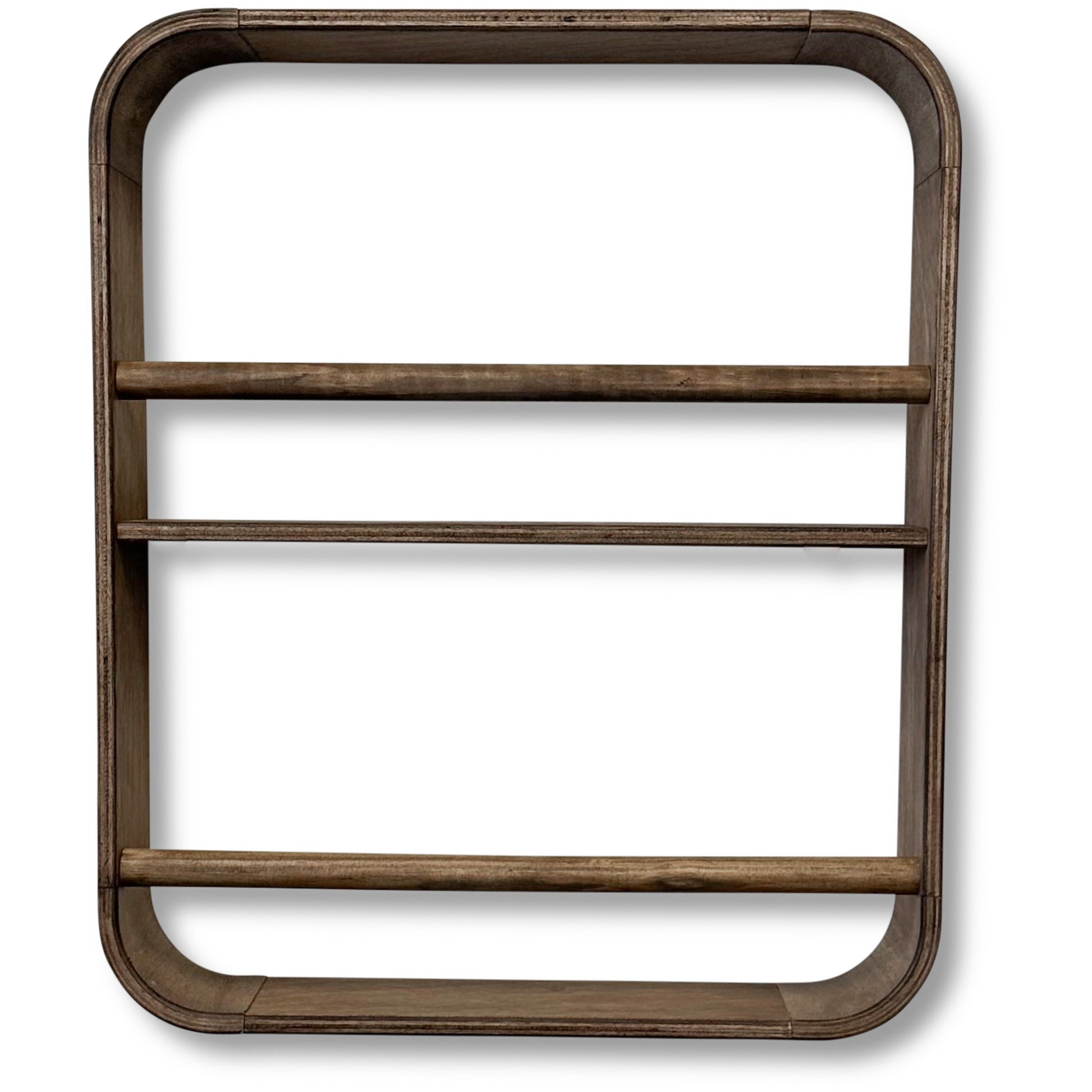 Novie montessori rond boekenrek kinderkamer | 2 planken - Wengé gebeitst - toddie.nl ®