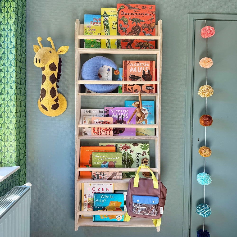 Shelfie montessori boekenrek kinderkamer | 5 planken - blank - toddie.nl ®