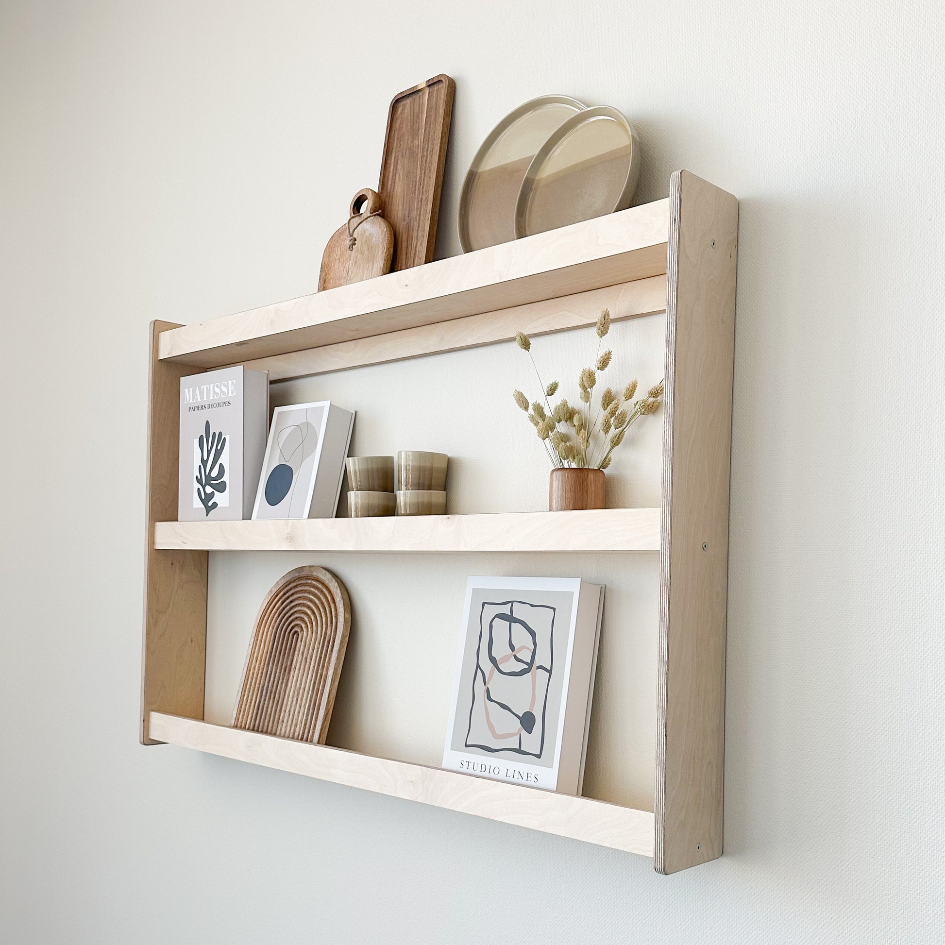 Levo bordenrek | 3 planken - blank - toddie.nl ®
