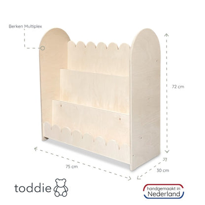 Bubble Montessori boekenkast kinderkamer | 3 treden - blank - toddie.nl ®