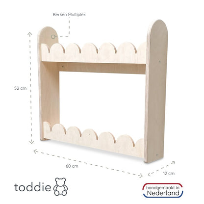 Bubble Montessori boekenrek kinderkamer | 2 planken - blank - toddie.nl ®