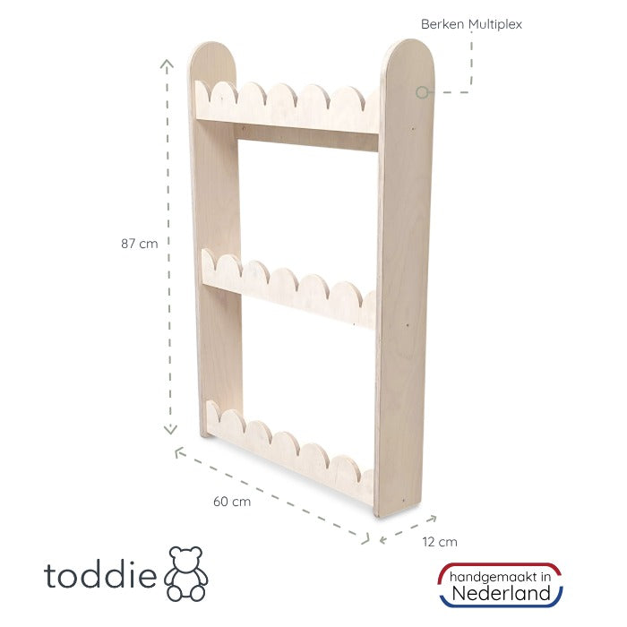 Bubble Montessori boekenrek kinderkamer | 3 planken - blank - toddie.nl ®