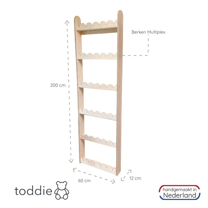 Bubble Montessori boekenrek kinderkamer | 6 planken - blank - toddie.nl ®