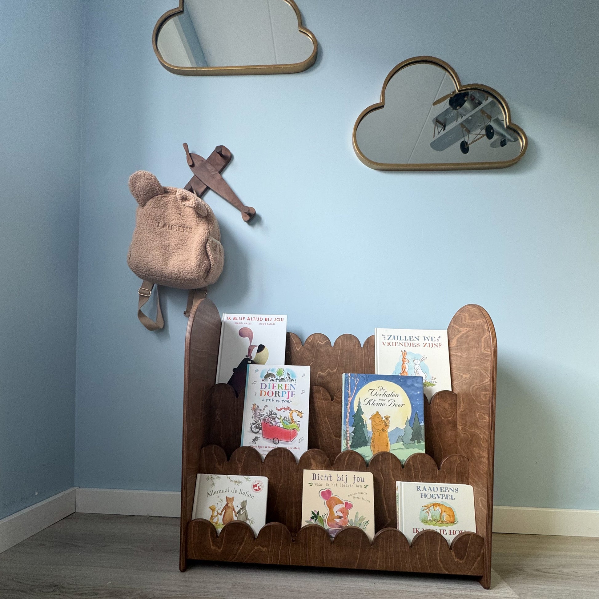 Bubble Montessori boekenkast kinderkamer | 3 treden - blank - all bubble wengé (walnut) - toddie.nl ®