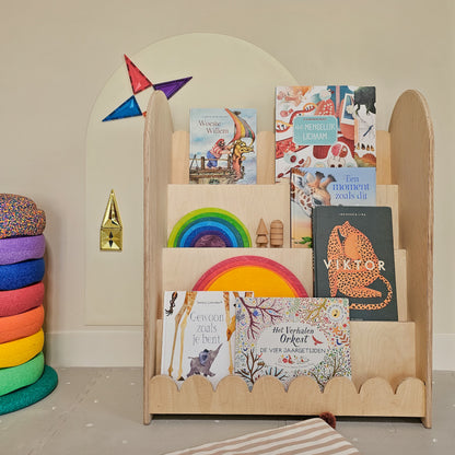 Bubble Montessori boekenkast kinderkamer | 4 treden - blank - toddie.nl ®