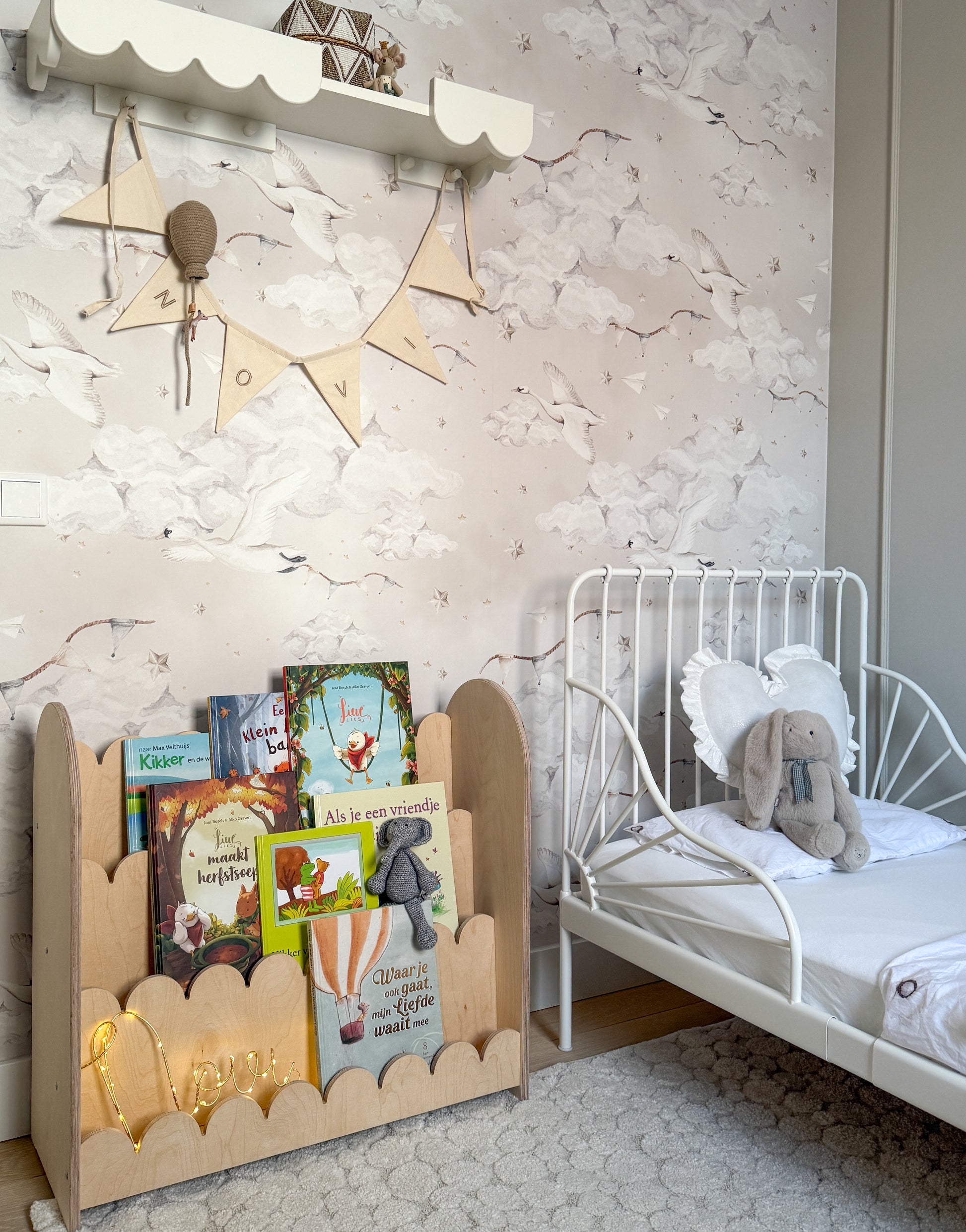 Bubble Montessori boekenkast kinderkamer | 3 treden - blank - all bubble - toddie.nl ®