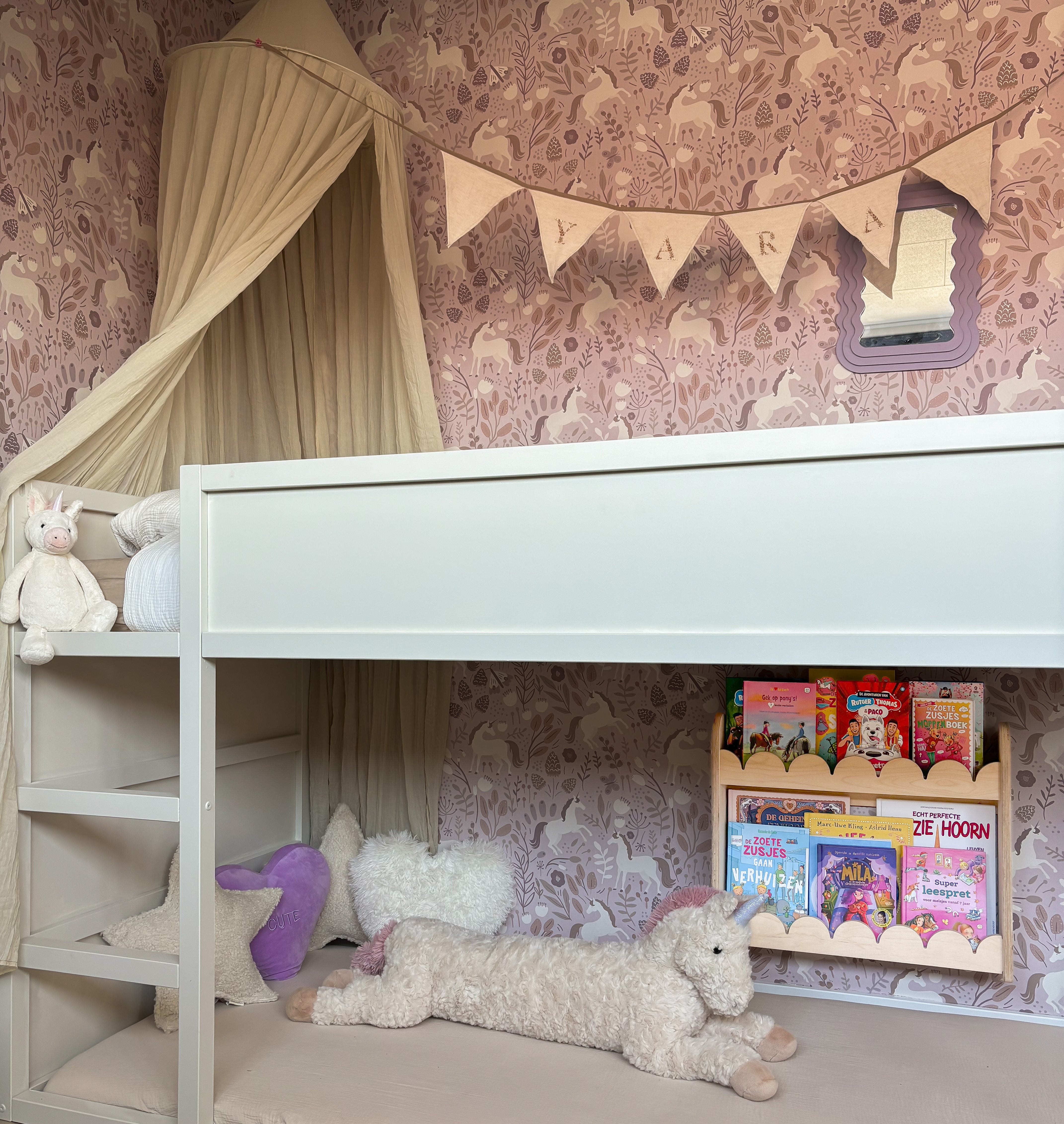 Bubble Montessori boekenrek kinderkamer | 2 planken - blank