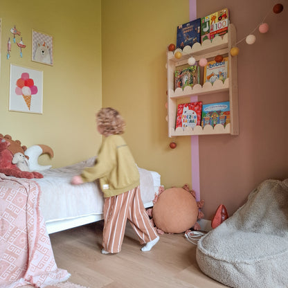 Bubble Montessori boekenrek kinderkamer | 3 planken - blank - toddie.nl ®
