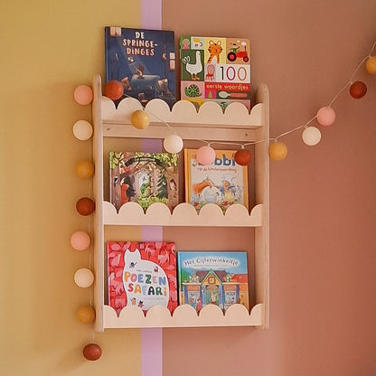 Bubble Montessori boekenrek kinderkamer | 3 planken - blank - toddie.nl ®