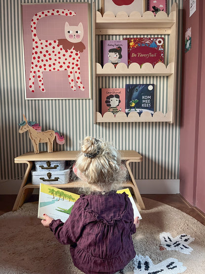Bubble Montessori boekenrek kinderkamer | 3 planken - blank - toddie.nl ®