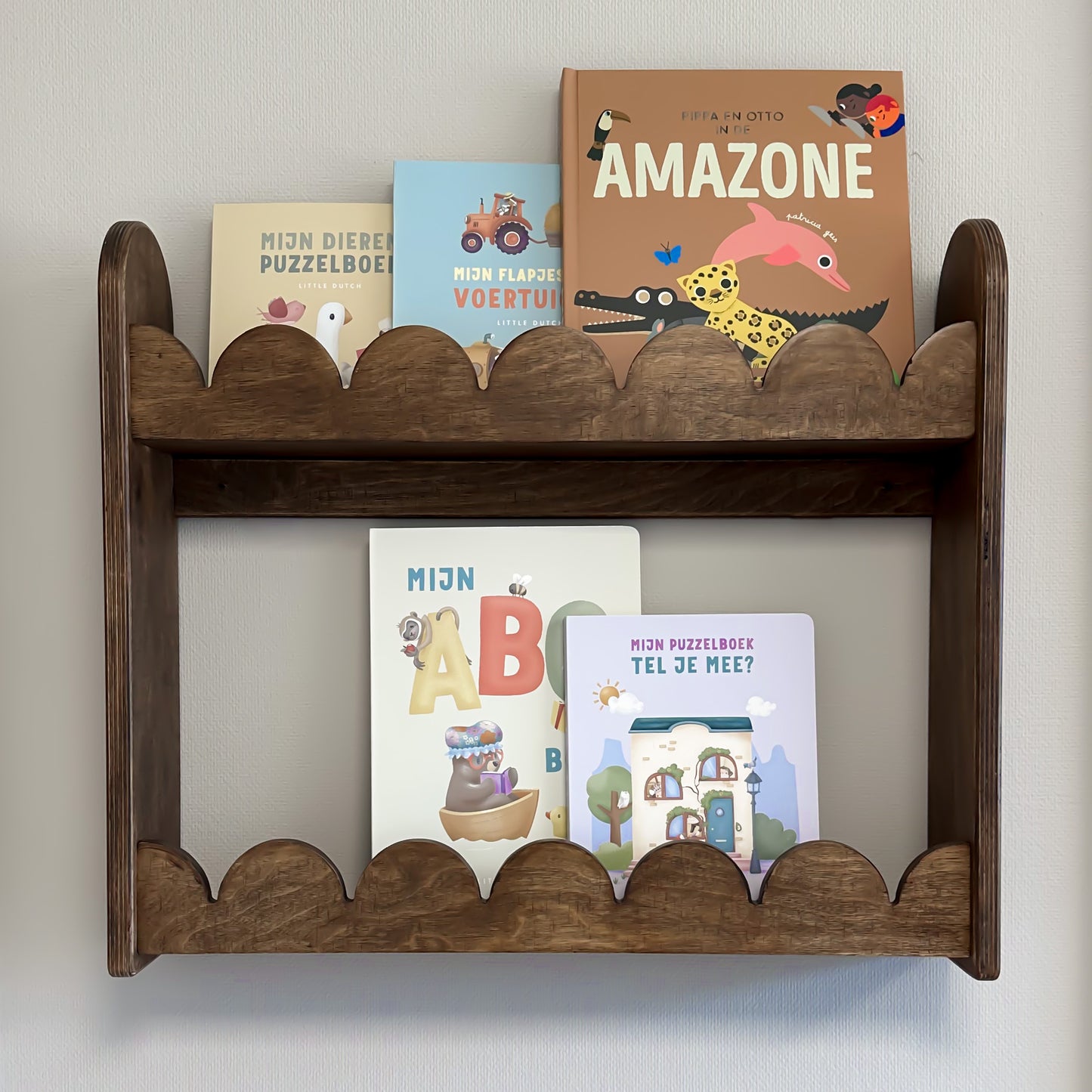 Bubble Montessori boekenrek kinderkamer | 2 planken - wengé gebeitst - toddie.nl ®