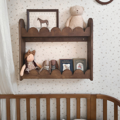 Bubble Montessori boekenrek kinderkamer | 2 planken - wengé gebeitst - toddie.nl ®
