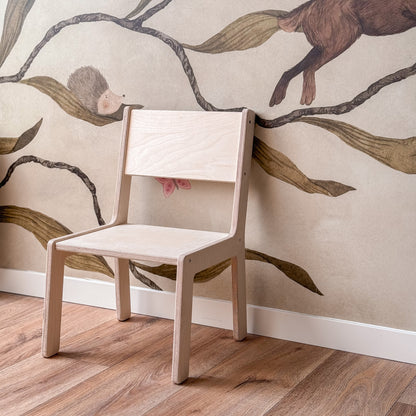 Skinnie houten kinderstoeltje 2-7 jaar | Kleuterstoeltje - blank - toddie.nl ®