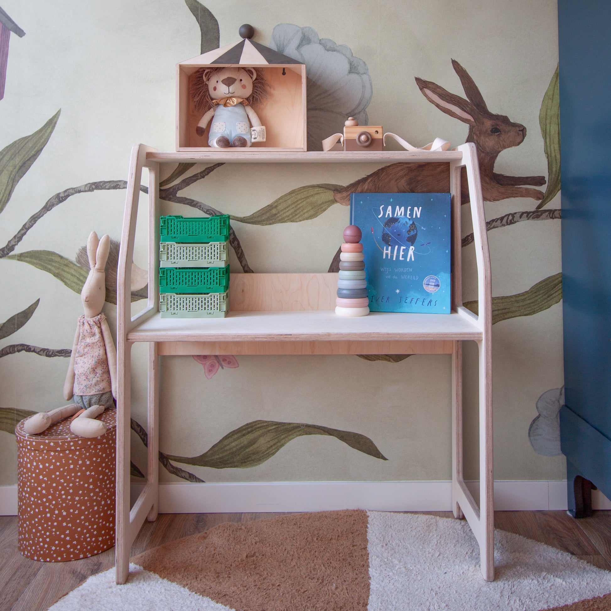 Moodie montessori houten bureau kinderkamer 2-7 jaar - blank - toddie.nl ®