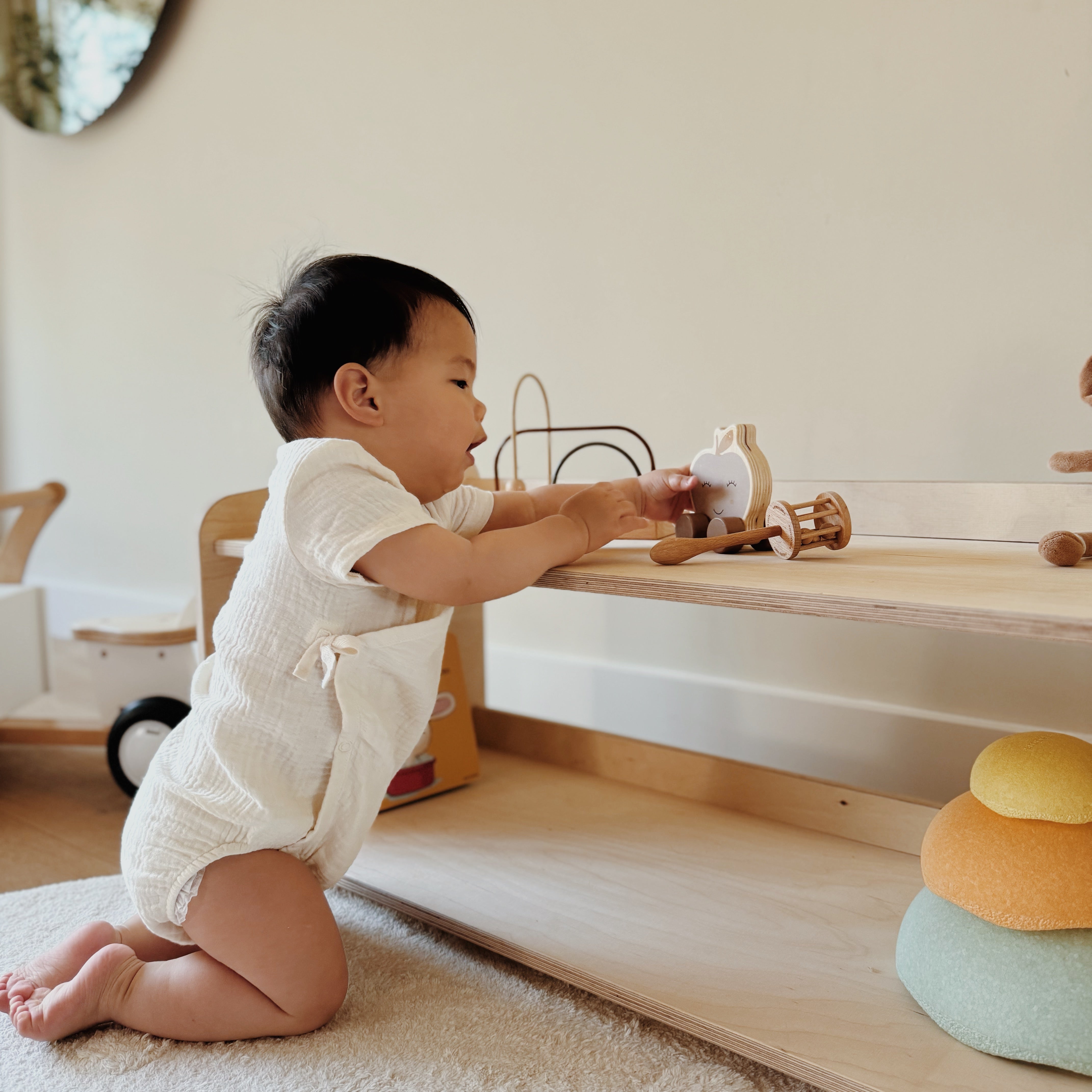 Montessori Spielzeugschrank | Bücherregal 2 regale - natur Spielzeugschrank toddie.de ®   