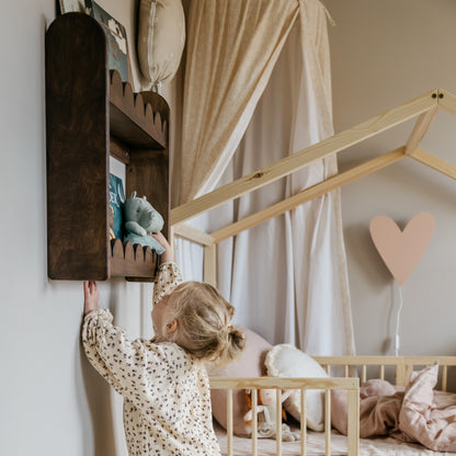 Bubble Montessori boekenrek kinderkamer | 2 planken - wengé gebeitst - toddie.nl ®