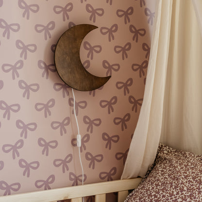 Houten wandlamp kinderkamer | Maan - Wengé - toddie.nl ®