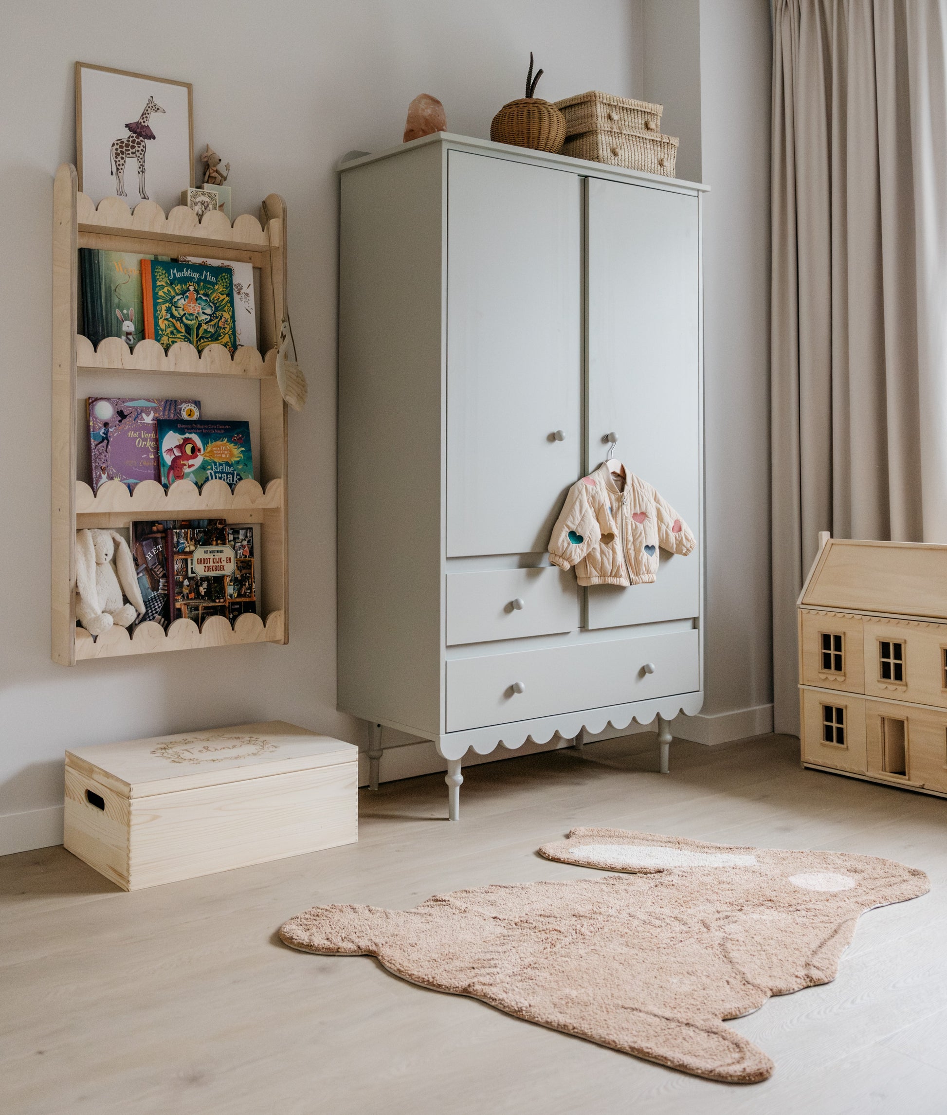 Bubble Montessori boekenrek kinderkamer | 4 planken - blank - toddie.nl ®