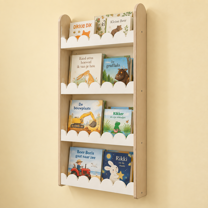 Bubble Montessori boekenrek kinderkamer | 4 planken - Wit vilt - toddie.nl ®
