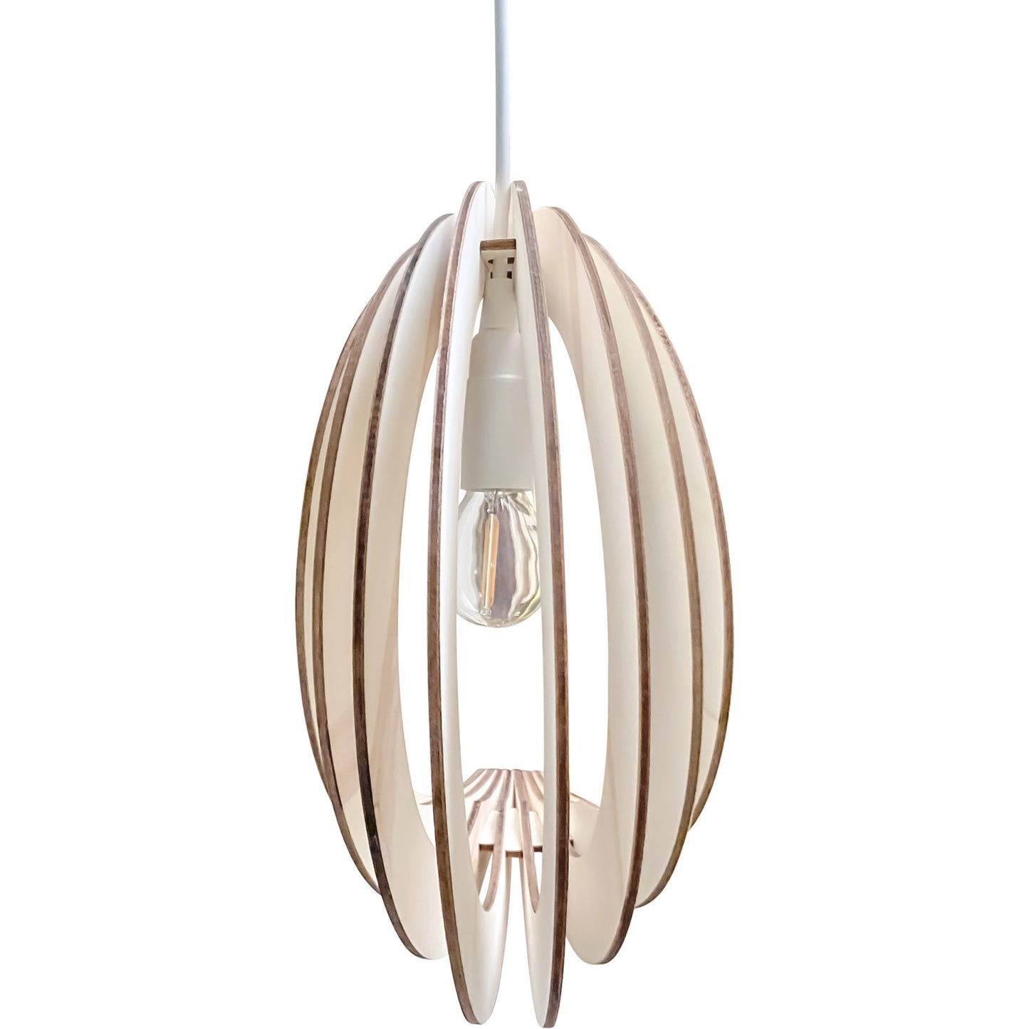 Houten hanglamp kinderkamer | Maan - blank - toddie.nl ®