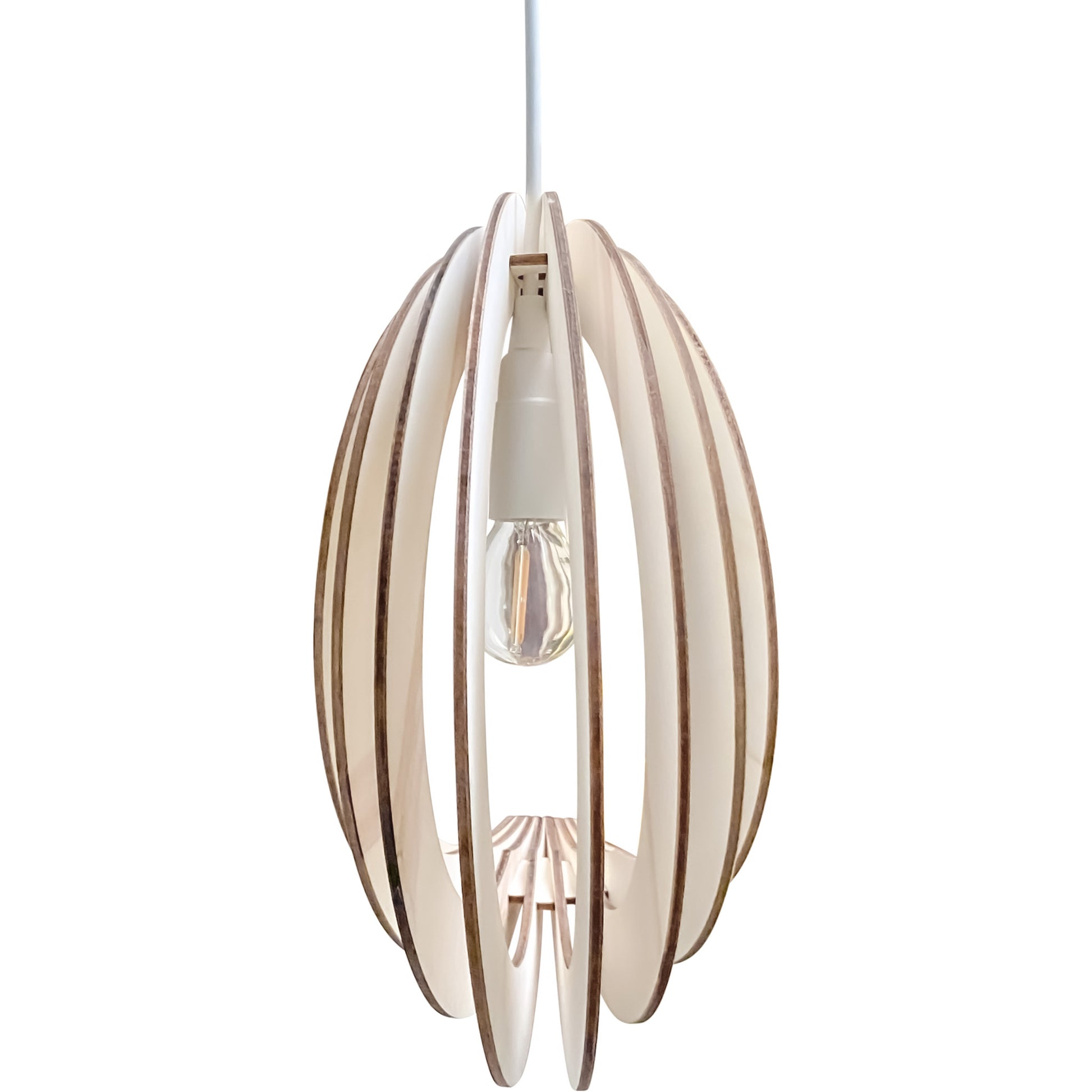Houten hanglamp kinderkamer | Maan - blank - toddie.nl ®