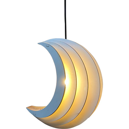 Houten hanglamp kinderkamer | Maan - blank - toddie.nl ®