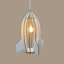 Houten hanglamp kinderkamer | Raket - blank - toddie.nl ®