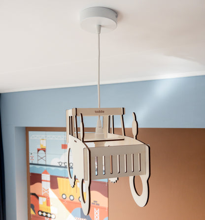 Houten hanglamp kinderkamer | Trekker - blank - toddie.nl ®