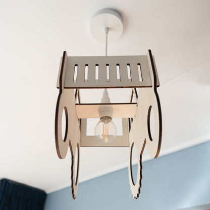Houten hanglamp kinderkamer | Trekker - blank - toddie.nl ®