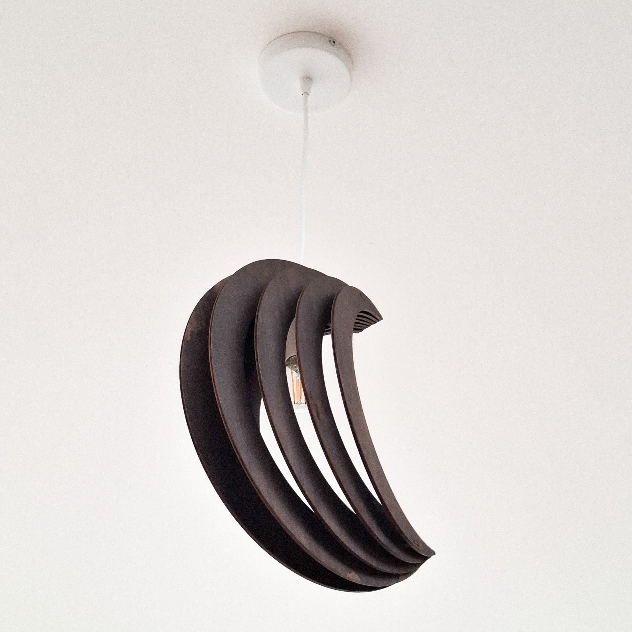 Træhængelampe til børneværelse | Månen - Wenge