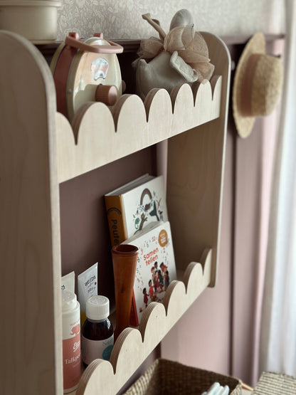 Bubble Montessori boekenrek kinderkamer | 2 planken - blank - toddie.nl ®
