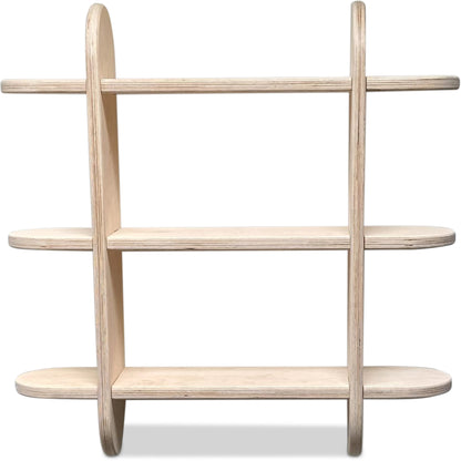 Round Montessori boeken wandkast kinderkamer | Vakkenkast 3 planken - blank - toddie.nl ®