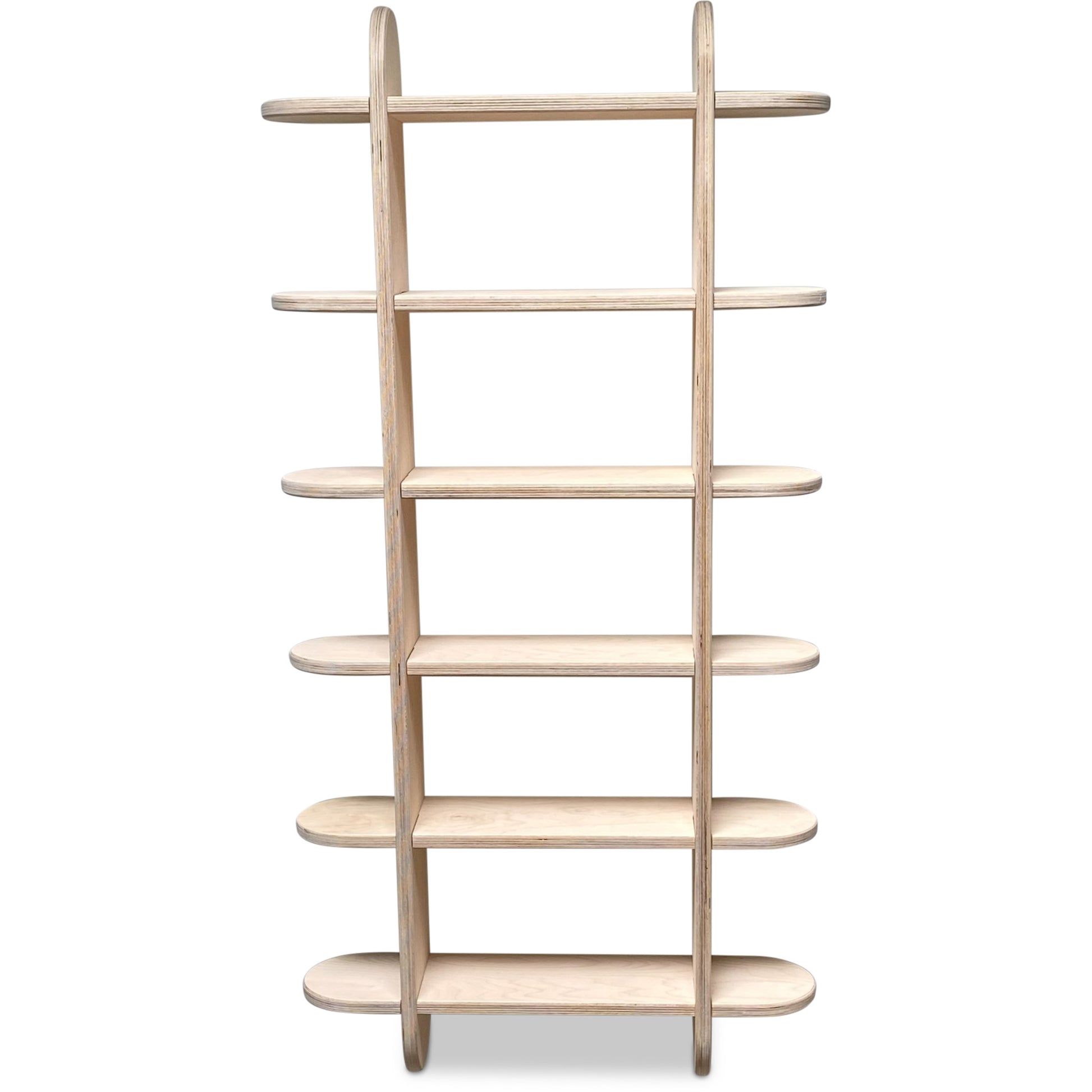 Round montessori boeken wandkast kinderkamer | Vakkenkast 6 planken - blank - toddie.nl ®