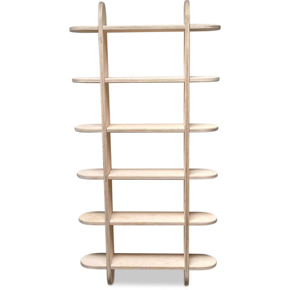 Round montessori boeken wandkast kinderkamer | Vakkenkast 6 planken - blank - toddie.nl ®