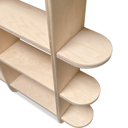 Round montessori boeken wandkast kinderkamer | Vakkenkast 6 planken - blank - toddie.nl ®