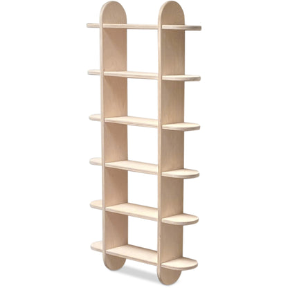 Round montessori boeken wandkast kinderkamer | Vakkenkast 6 planken - blank - toddie.nl ®