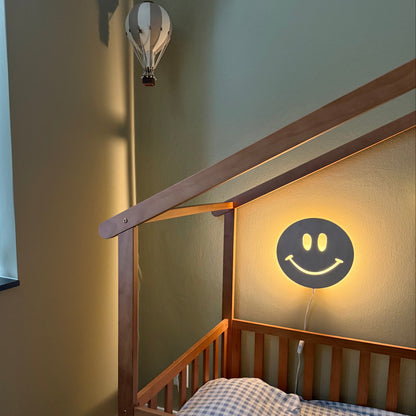 Houten wandlamp kinderkamer | Smiley - blank - toddie.nl ®