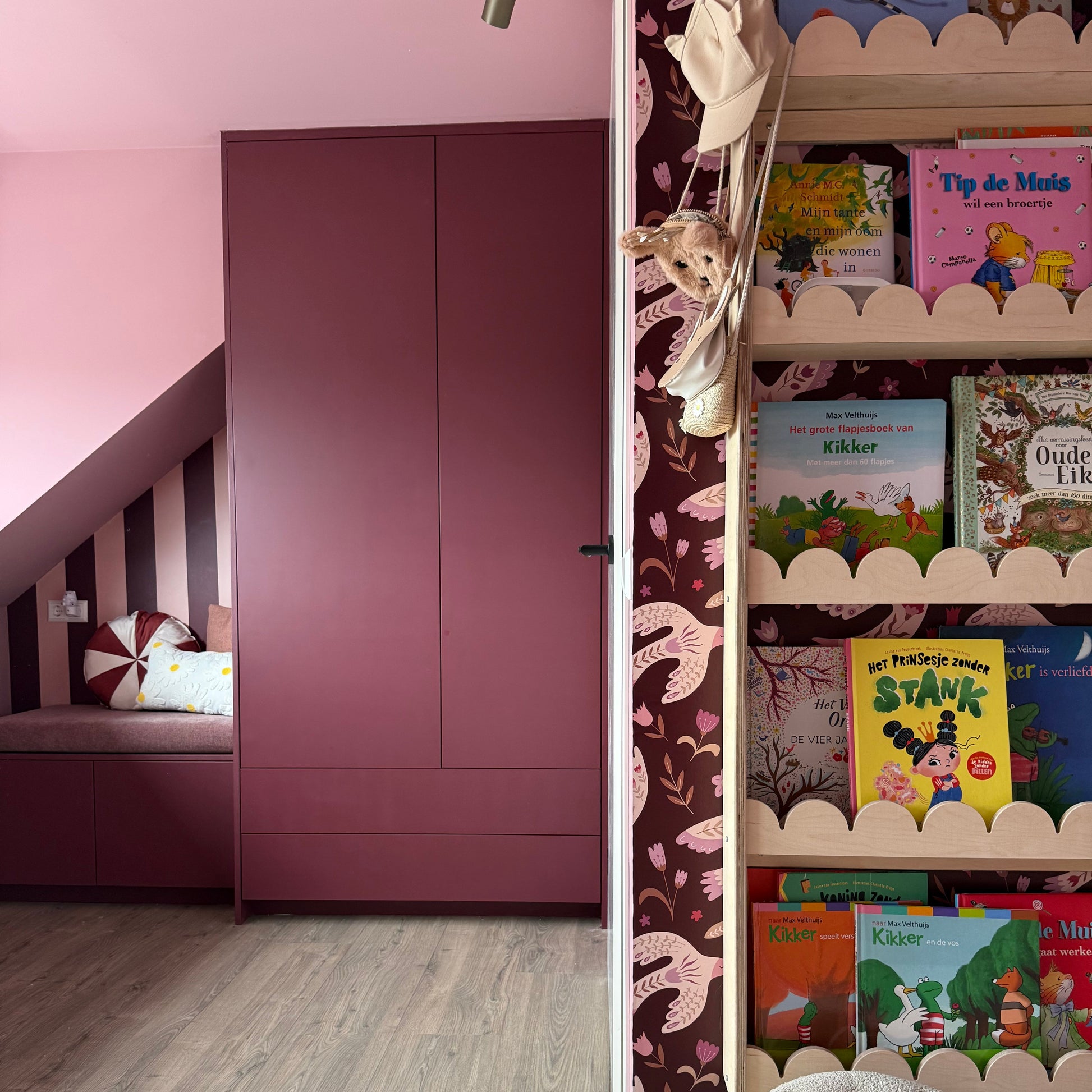 Bubble Montessori boekenrek kinderkamer | 5 planken - blank - toddie.nl ®