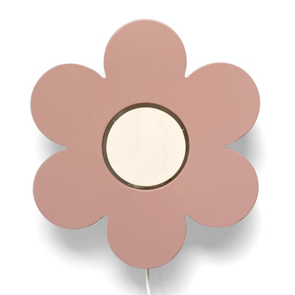 Houten wandlamp kinderkamer | Bloem - Terra roze - toddie.nl