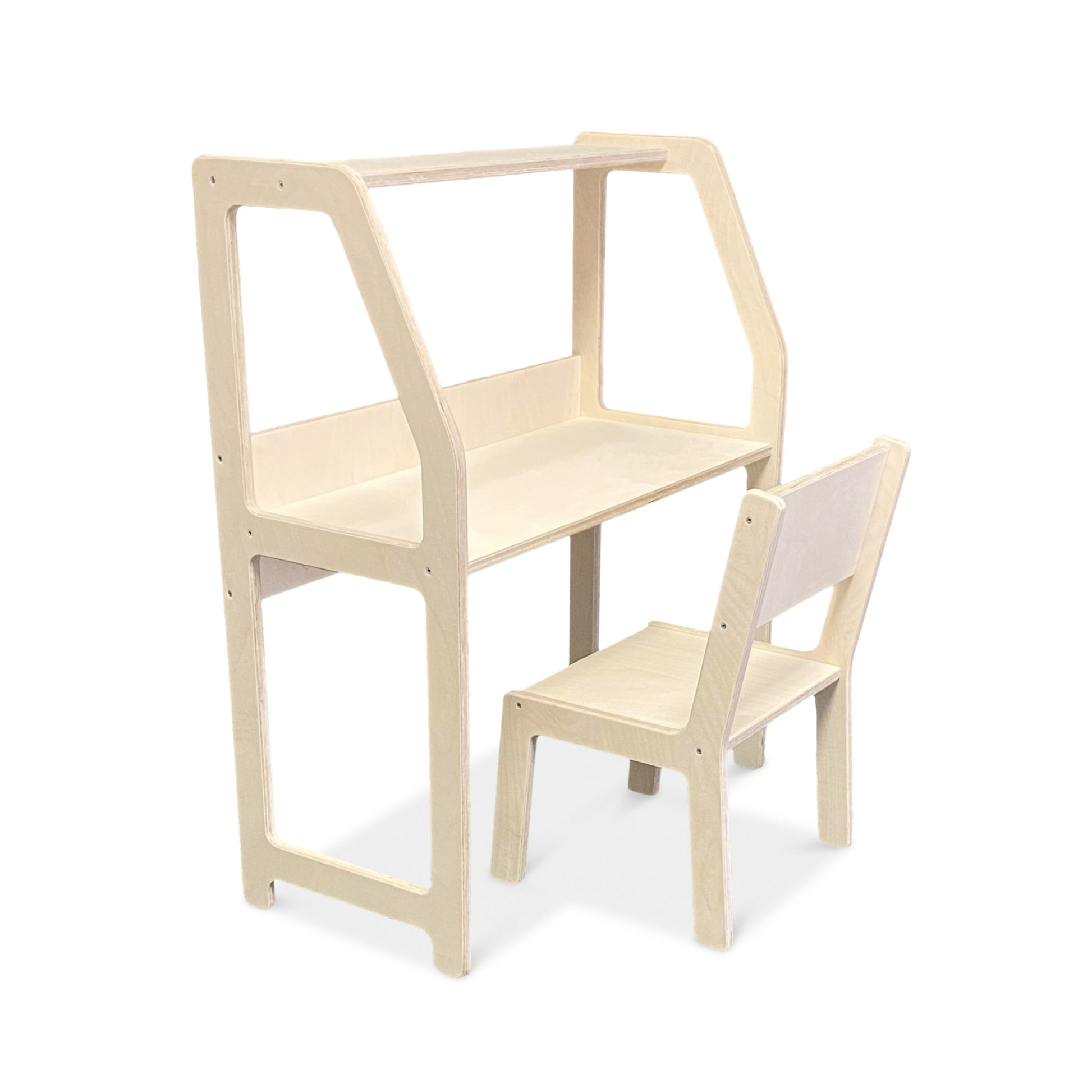 Moodie montessori houten bureau kinderkamer 2-7 jaar | Met stoel - blank - toddie.nl ®