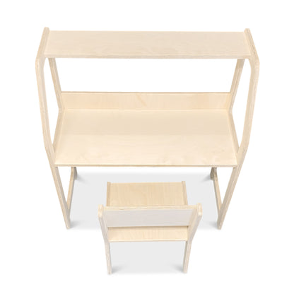 Moodie montessori houten bureau kinderkamer 2-7 jaar | Met stoel - blank - toddie.nl ®