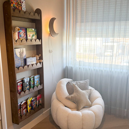 Bubble Montessori boekenrek kinderkamer | 5 planken - wengé - toddie.nl ®
