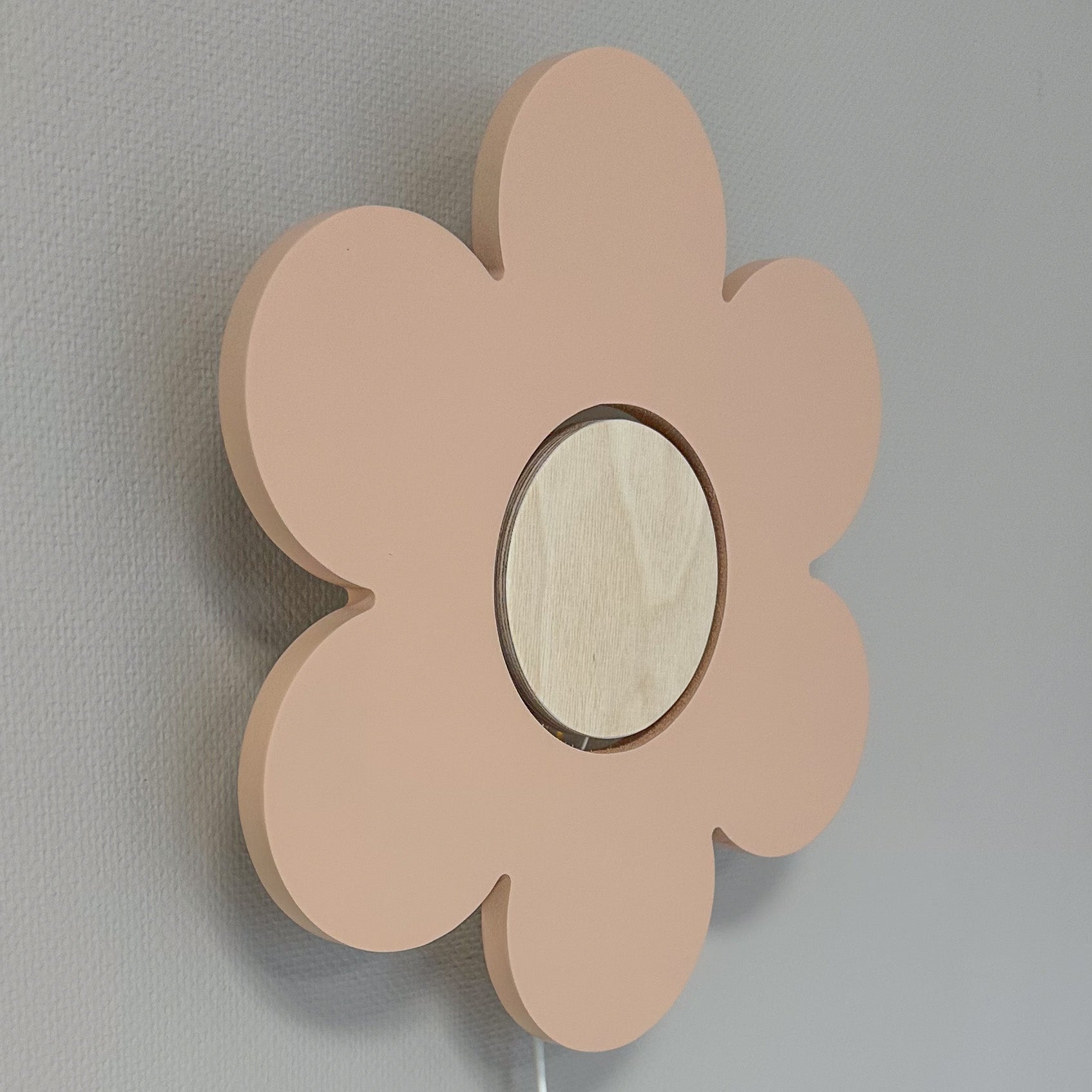Houten wandlamp kinderkamer | Bloem - Peach - toddie.nl ®