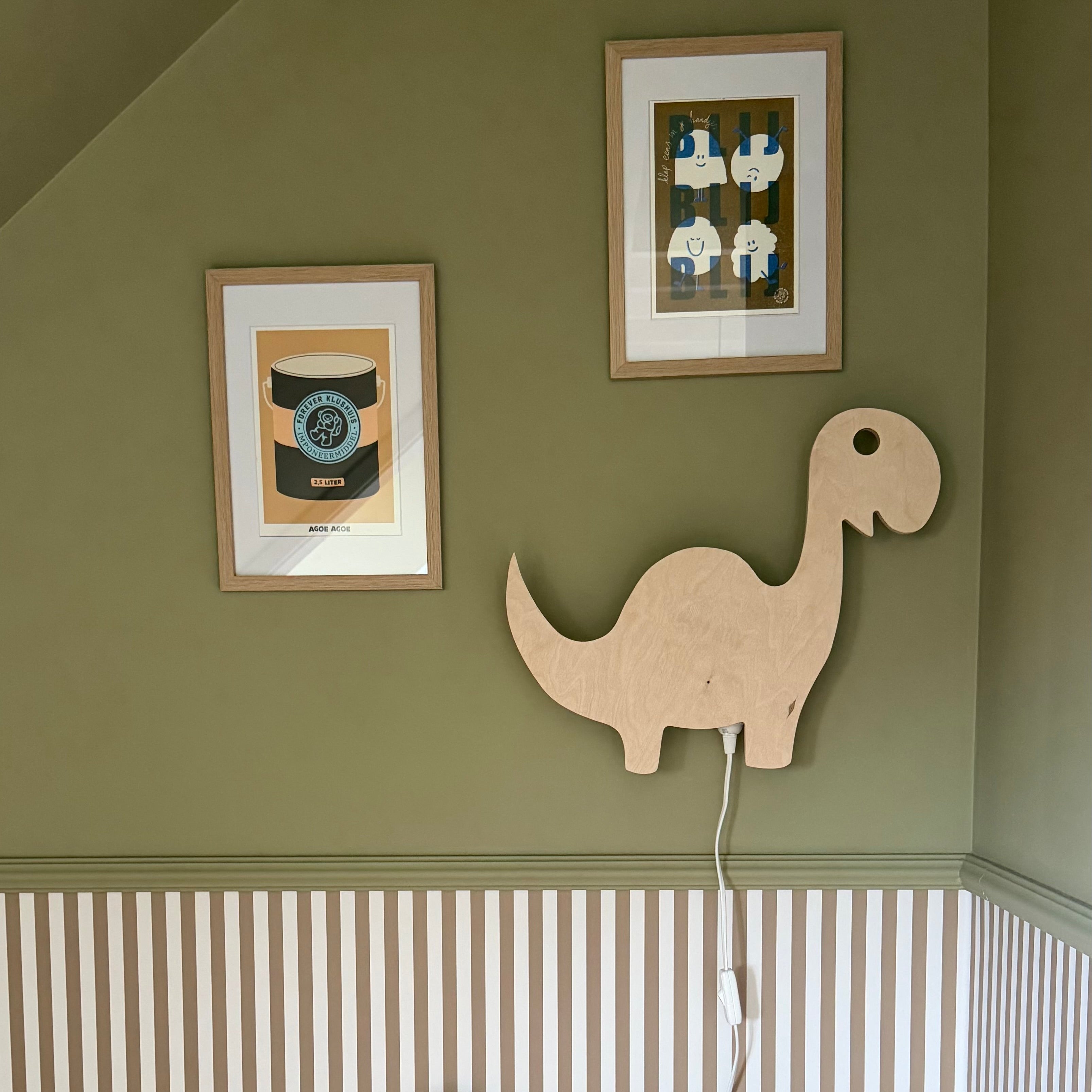 Houten wandlamp kinderkamer | Dino - blank - toddie.nl ®