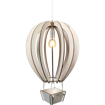 Houten hanglamp kinderkamer | Luchtballon - blank - toddie.nl ®