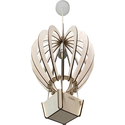Houten hanglamp kinderkamer | Luchtballon - blank - toddie.nl ®