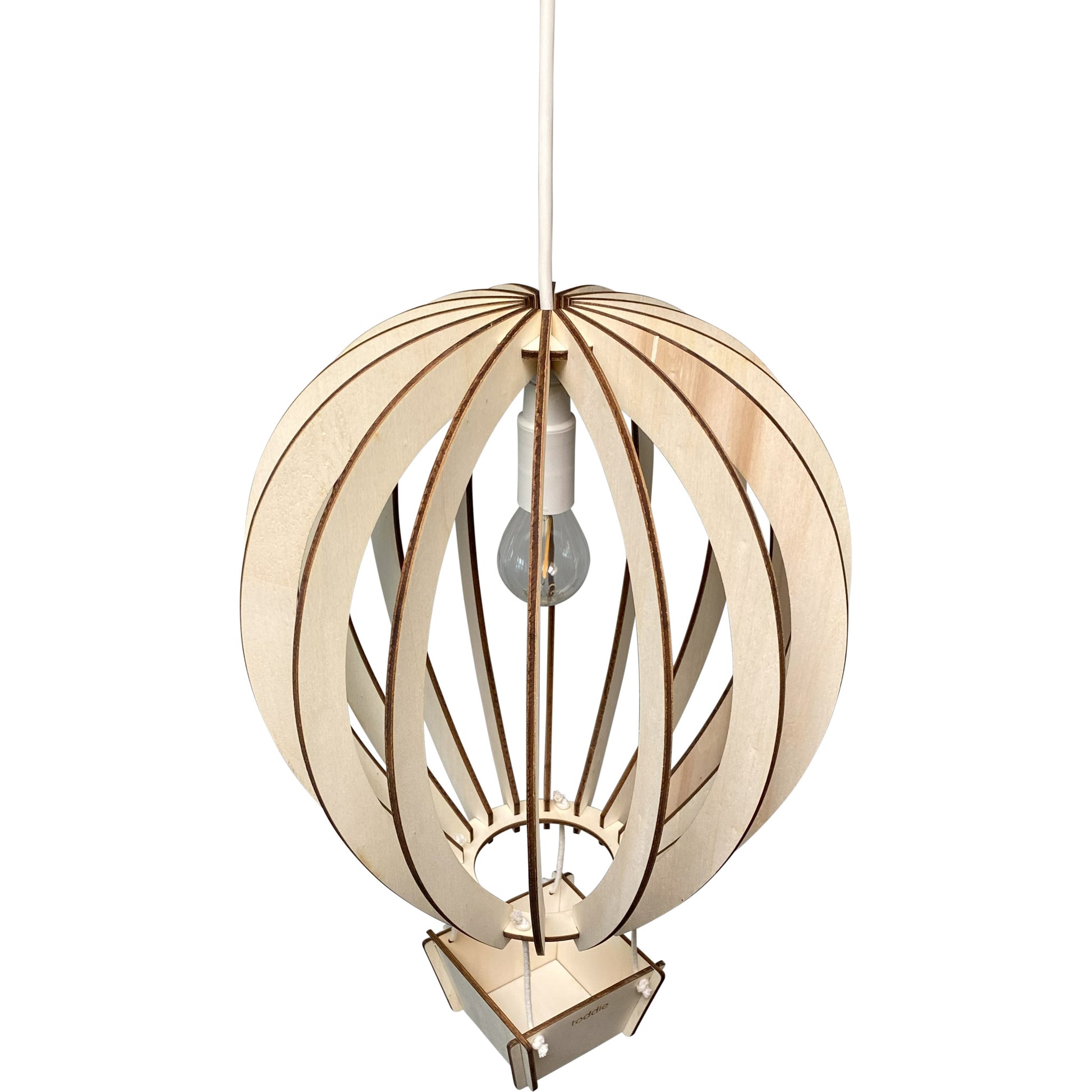 Houten hanglamp kinderkamer | Luchtballon - blank - toddie.nl ®