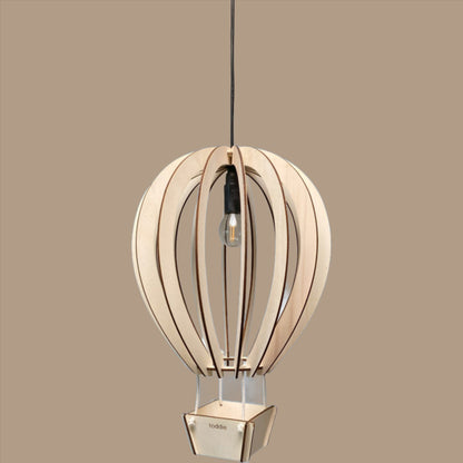 Houten hanglamp kinderkamer | Luchtballon - blank - toddie.nl ®