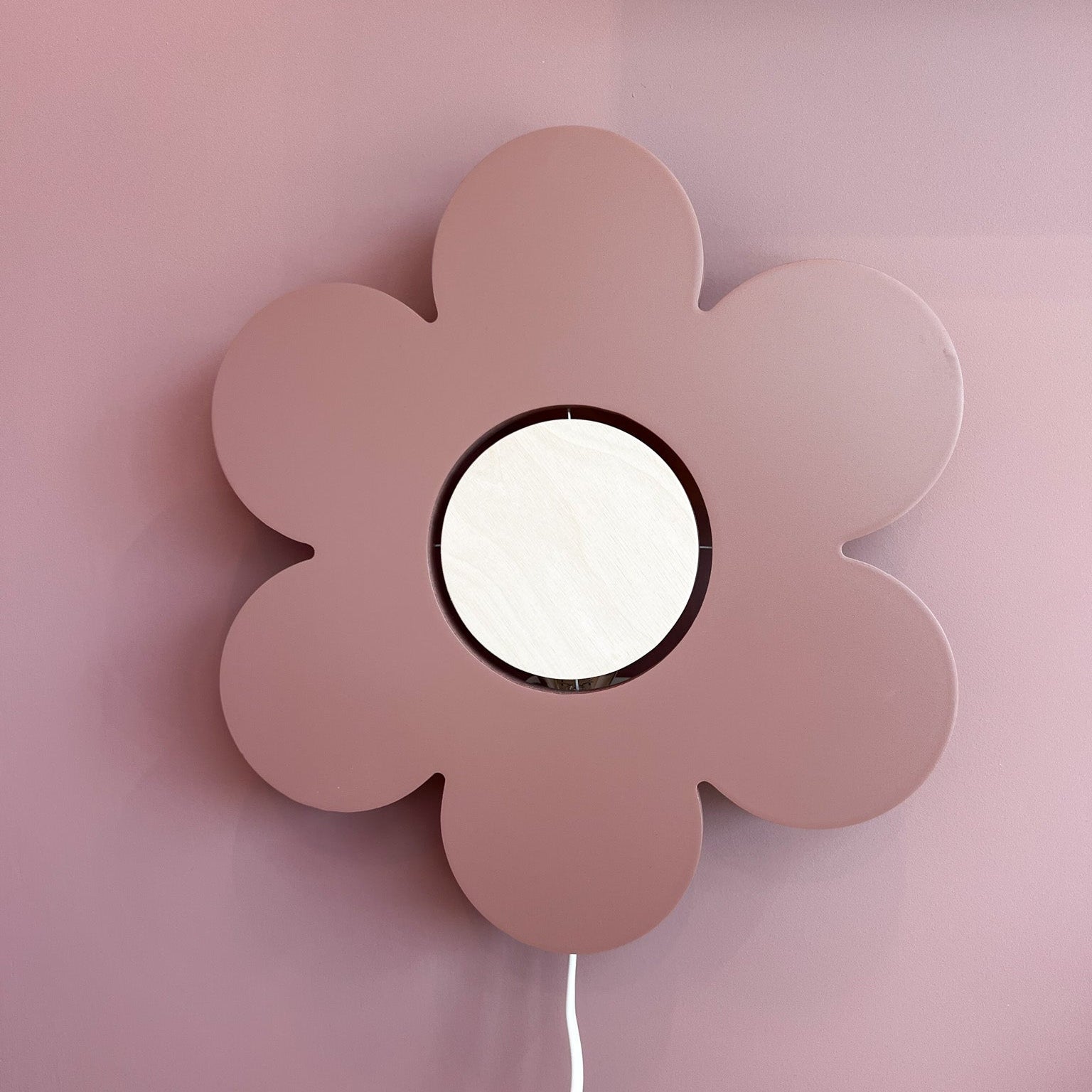 Houten wandlamp kinderkamer | Bloem - terra roze - toddie.nl ®