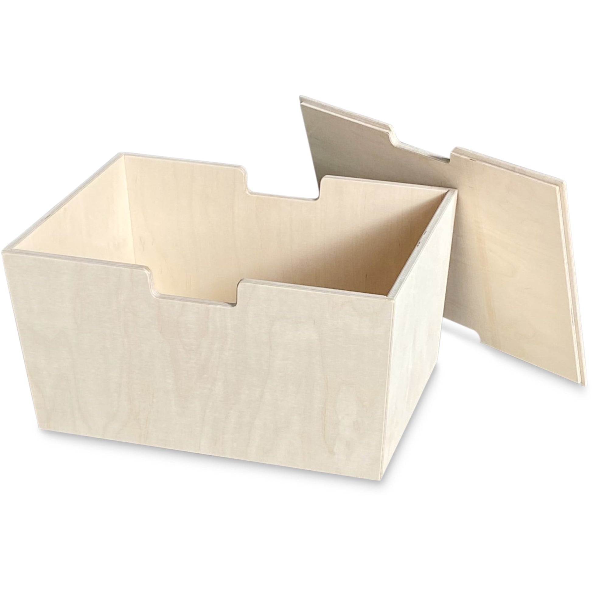 Montessori rijdende opbergkist met zwenkwieltjes en deksel - blank - toddie.nl ®